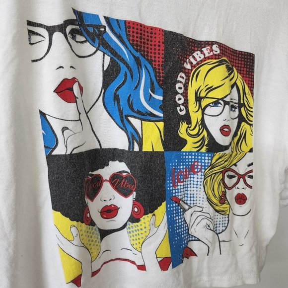 Good vibes cropped graphic tee shirt - Picture 3 of 6